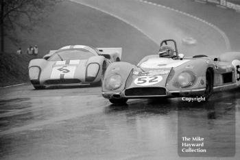 Henri Pescarolo, Matra MS650 #03, Jo Bonnier, Reine Wisell, Lola T70, 1970 BOAC 1000k, Brands Hatch.
