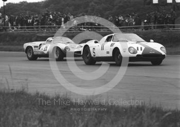 Chris Ashmore, Ferrari 275LM, and John Bamford, Worcester Racing Ginetta G16, 1968 Martini International 300, Silverstone
