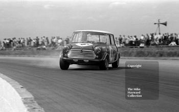 John Rhodes, British Leyland Mini Cooper S, Silverstone, British Grand Prix meeting 1969.
