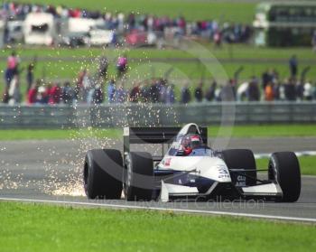 Olivier Grouillard, Tyrrell Ilmor 020B, during race day warm-up, British Grand Prix, Silverstone, 1992
