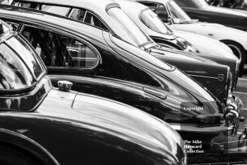 Smooth lines of an E-Type Jaguar in the paddock, Chateau Impney Hill Climb 2015.
