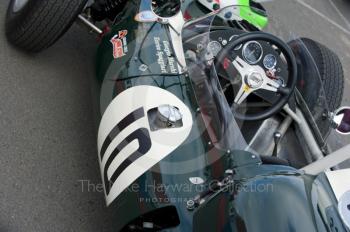 The 1960 Cooper T53 of Enrico Spaggiari before the HGPCA pre-66 Grand prix cars event, Silverstone Classic 2010
