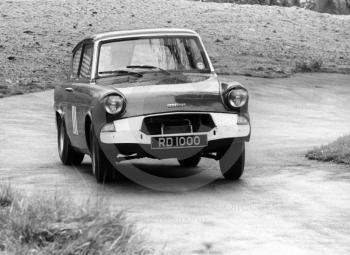 Ford Anglia, reg no RD 1000, Newton Oil Trophy Meeting, Prescott Hill Climb, September 1967.