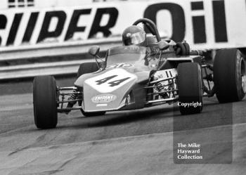 Bob Evans, Alan McKechnie Racing March 723, Oulton Park John Player Formula 2 meeting, 1972.
