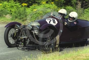 Peter Jones and Peter Bourne, Morgan Super Aero 1100, reg no UU 967, Hagley and District Light Car Club meeting, Loton Park Hill Climb, July 2000.