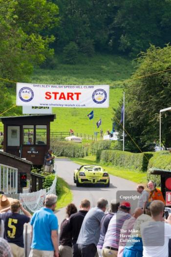 Leaving the start, Shelsley Walsh, Shelsley Walsh Hill Climb, June 1st 2014. 