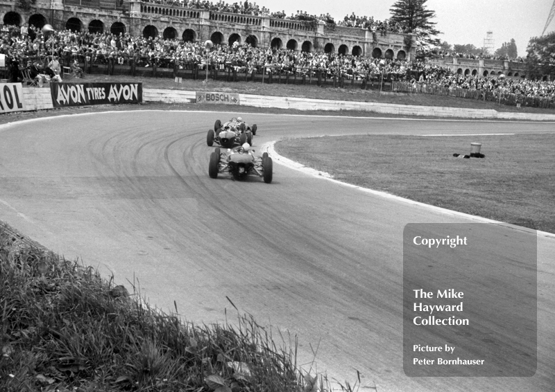 Frank Gardner, Ian Walker Racing FJ Brabham BT6 leading at Crystal Palace. Formula Junior Anerley Trophy, June 3 1963.