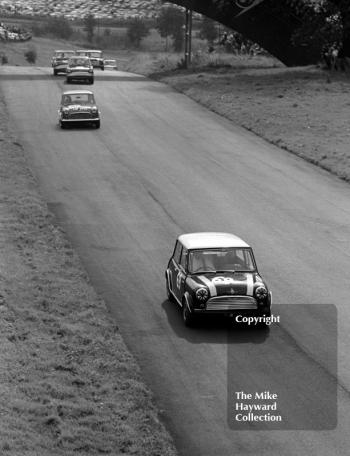 John Rhodes, Mini Cooper S, Oulton Park Gold Cup meeting, 1966.
