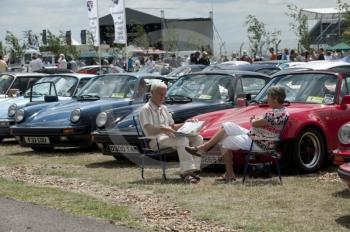 Time to relax in the Porsche Club of Great Britain enclosure, Silverstone Classic, 2010