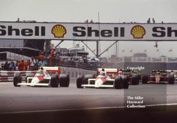 Ayrton Senna, Alain Prost, both in a McLaren MP4/5, British Grand Prix, Silverstone, 1989.
