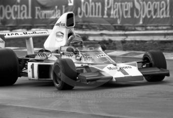 Emerson Fittipaldi, McLaren M23, Brands Hatch, Race of Champions 1975.
