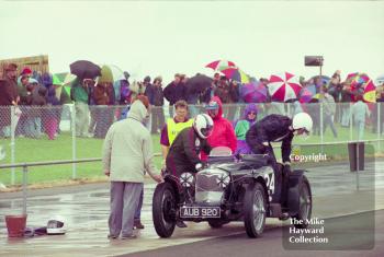 David Norcliffe, Barrie Gillies, 1934 Riley Ulster (AUB 920), Pre-War Sports Car Race, Coys International Historic Festival, July 1993, Silverstone.
