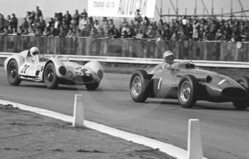 Neil Corner, Maserati 250F, and Alain de Cadenet, Maserati Birdcage Tipo 61, Silverstone Super Sports 200 meeting 1972.