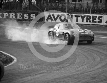 Tom Leake, Aston Martin DB4GT Zagato, Lodge Corner, Sports Car Race, Oulton Park, 1969
