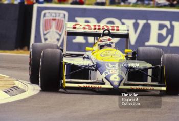 Nelson Piquet, Williams-Honda FW11B, Silverstone, 1987 British Grand Prix.
