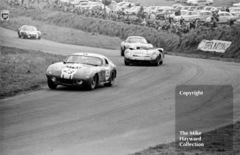 Frank Gardner, Shelby Cobra, David Hobbs, Lola T70, David Wansbrough, Jaguar E-Type, Peter Sutcliffe, Ferrari 250 GTO, 1965 Tourist Trophy, Oulton Park.
