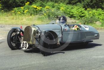 John Blower and Karen Dyer, Morgan F-Sports, Hagley and District Light Car Club meeting, Loton Park Hill Climb, July 2000.