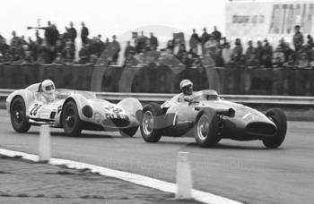 Neil Corner, Maserati 250F, and Alain de Cadenet, Maserati Birdcage Tipo 61, Silverstone Super Sports 200 meeting 1972.