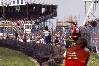 Ayrton Senna walking to the pits after spinning out, British Grand Prix, Silverstone, 1989.
