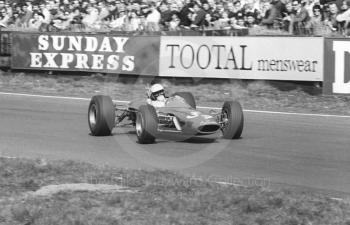 Morris Nunn, Astrali Lotus 41, shows Tootal commitment, BRSCC Trophy, Formula 3, Oulton Park, 1968.
