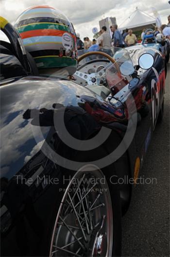 Marc Devis, 1956 Maserati 250SI, in the paddock ahead of the RAC Woodcote Trophy, Silverstone Classic 2009.