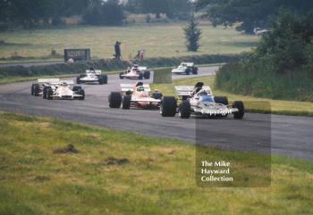 John Surtees, Brooke Bond Oxo/Rob Walker Surtees TS9; Henri Pescarolo, Frank Williams Racing March 711; and Peter Gethin, Yardley BRM P153, Oulton Park Gold Cup 1971.
