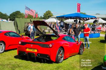 Ferraris on display at the 2016 Gold Cup, Oulton Park.
