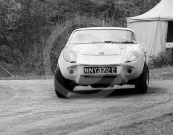 L Evans, Mini Marcos Arden 998cc, reg no NNY 372E, Newton Oil Trophy Meeting, Prescott Hill Climb, September 1967.