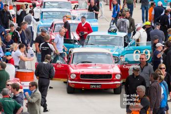 Craig Davies, Ford Mustang, Pre-66 Big Engine Touring Cars, 2016 Silverstone Classic.
