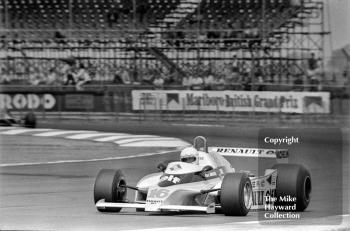 Rene Arnoux, Renault RS10, 1979 British Grand Prix, Silverstone.
