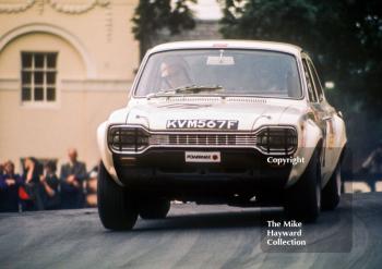 Ken Coffey, Ford Escort Twin Cam (KVM 567F), Hepolite Glacier Trophy race, Oulton Park Gold Cup meeting 1971.
