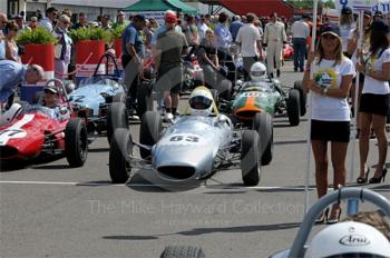 James Murray, 1963 Lola Mk 5A, Formula Junior, in the paddock, Silverstone Classic 2009.