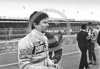 Nelson Piquet in the pit lane, Silverstone, British Grand Prix 1979.
