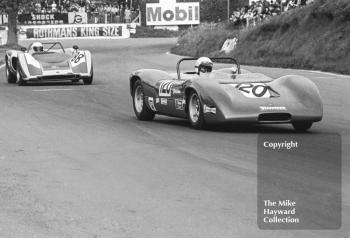 Nick Cole, Silhouette, and Bob Deverell, Royale RP4, Tarmac F100 Championship, Mallory Park, May, 1971
