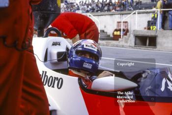 Alain Prost, McLaren MP4/2B, Brands Hatch, 1985 European Grand Prix.
