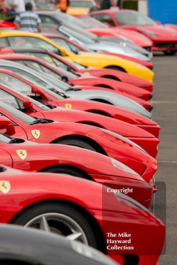 Ferrari owner's Club at the 2016 Silverstone Classic.
