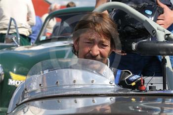 Chris Rea, 1955 Lotus Mk 6, in the paddock before the RAC Woodcote Trophy race, Silverstone Cassic 2009.