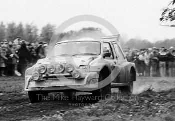 Geoff Fielding, John Robinson, MG Metro 6R4, 1985 RAC Rally, Weston Park, Shropshire.
