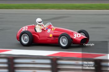 Alexander Boswell, 1952 Ferrari 625A, at Woodcote Corner during the HGPCA event for front engine GP cars at 2010 Silverstone Classic
