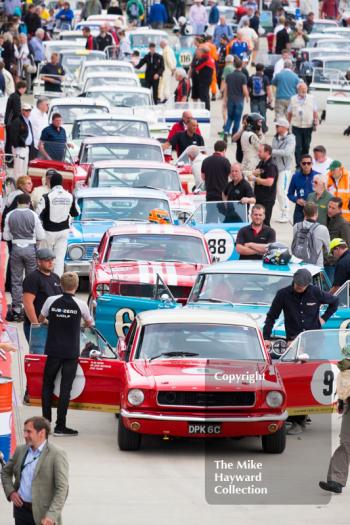 Craig Davies, Ford Mustang, Pre-66 Big Engine Touring Cars, 2016 Silverstone Classic.
