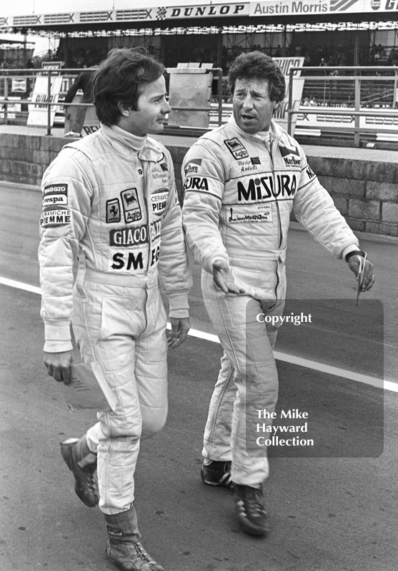 Gilles Villeneuve and Mario Andretti, Silverstone, British Grand Prix 1981.