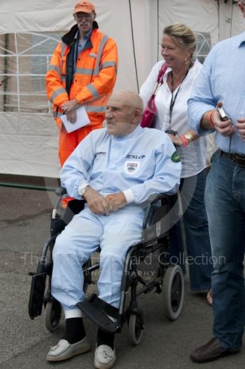 Stirling Moss in the paddock, Silverstone Classic 2010