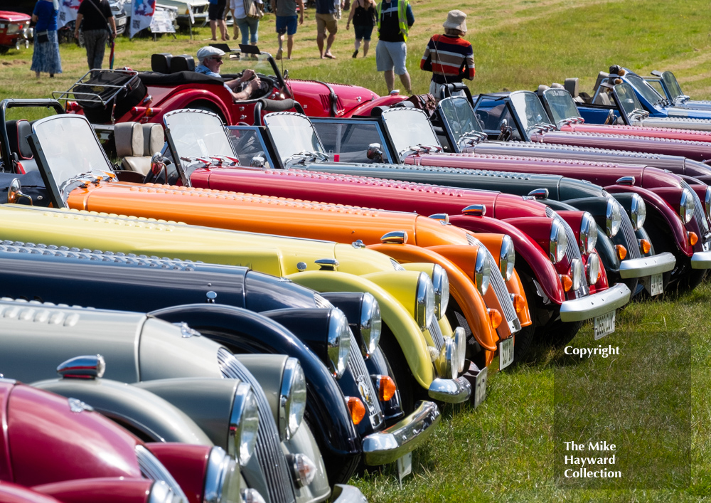 Morgans on display, Shelsley Walsh Classic Nostalgia, 16th July 2022.