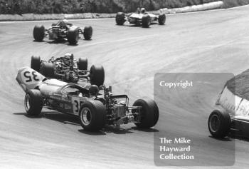 Jacques Lafitte, Winfield Racing Martini MW4, with damaged nose cone at Shaw's Hairpin, Guards Formula 3 Trophy, Mallory Park, June 1969.
