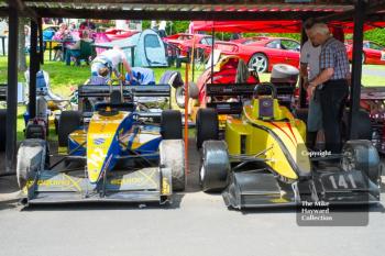 Tony Hunt's Force PC and Nev Rollason's OMS 28S, Shelsley Walsh Hill Climb, June 1st 2014. 