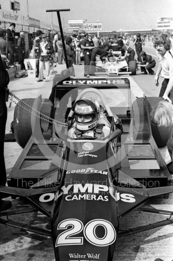 Keke Rosberg, Olympus Cameras Wolf WR7, Silverstone, British Grand Prix 1979.
