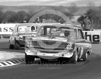 Brian Muir, Malcolm Gartlan Ford Falcon, Thruxton Easter Monday meeting 1969.
