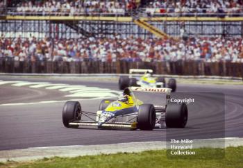 Thierry Boutsen, Riccardo Patrese, both in a Williams FW12C, Renault V10, British Grand Prix, Silverstone, 1987.
