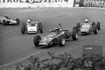 Jeremy Gambs, Lotus 61M, Paul Ellis, U2 Mk 9, Mark Litchfield (8), Crossle 20F, Formula Ford, Mallory Park, May, 1971
