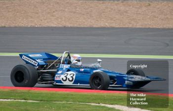 John Delane, Tyrrell 001, FIA Masters Historic Formula 1, 2016 Silverstone Classic.
